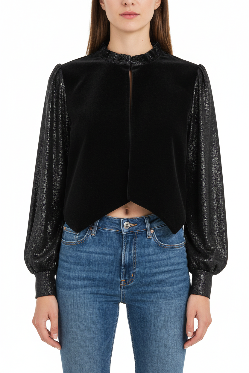 Bolero Cotton Velvet Nero - dettaglio