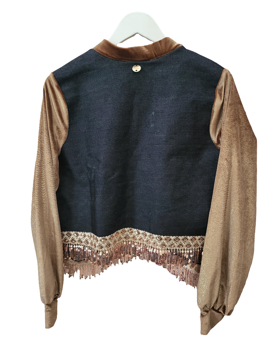 Bolero Denim Cotton Velvet Paillettes