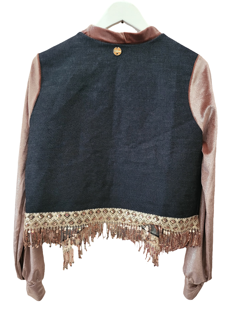 Bolero Denim Cotton Velvet Paillettes