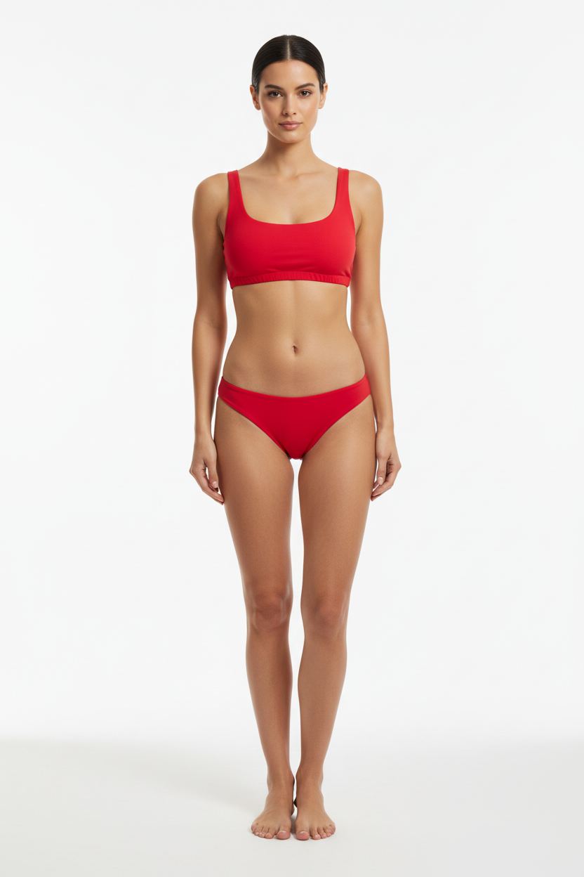 Beach Top su modella senza etichetta