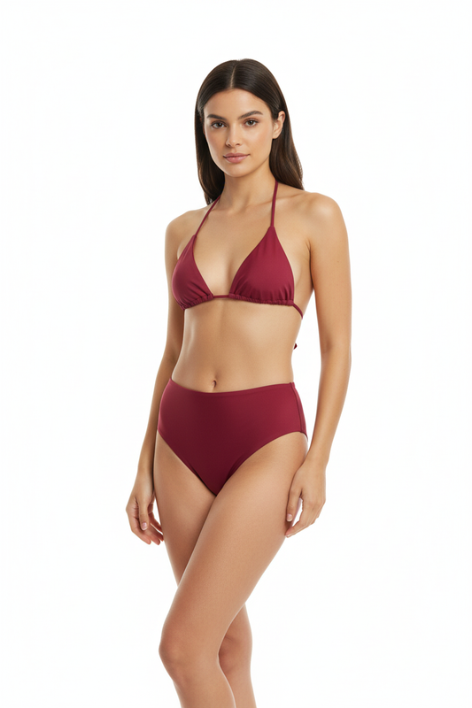 Bikini Bordeaux regular Sun su modella