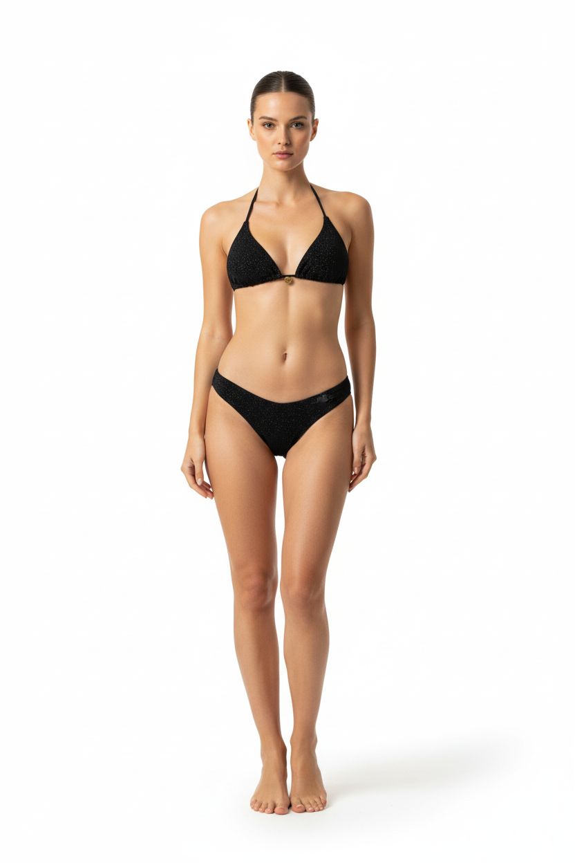 Bikini Glitter Black su modella