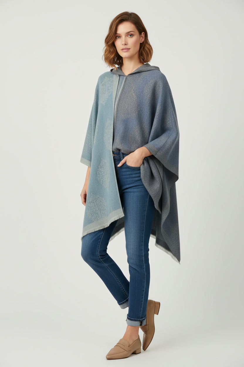 Caftano Libeccio con modella e jeans