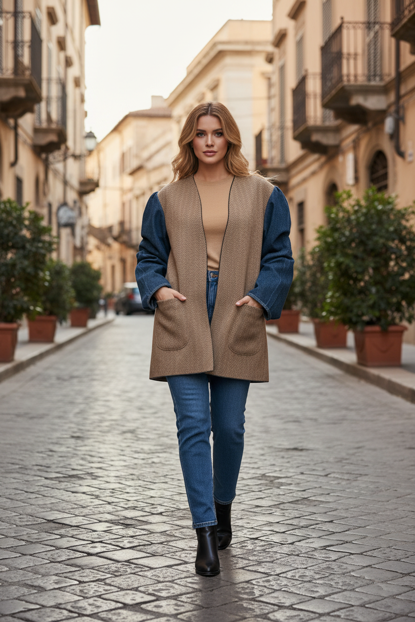 Giacca Madeleine modella bionda