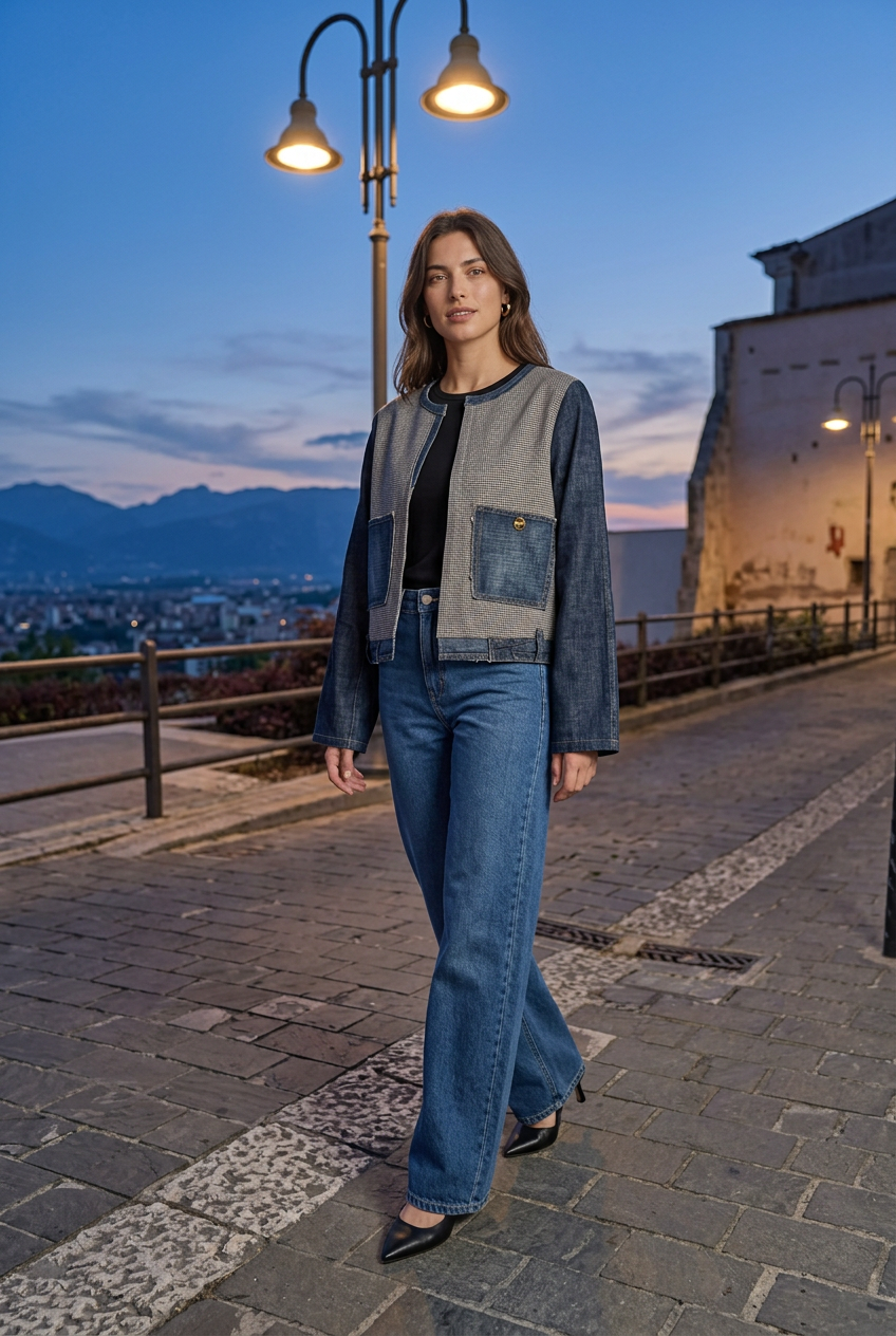 Look serale con Bolero Moon River e Jeans Frida