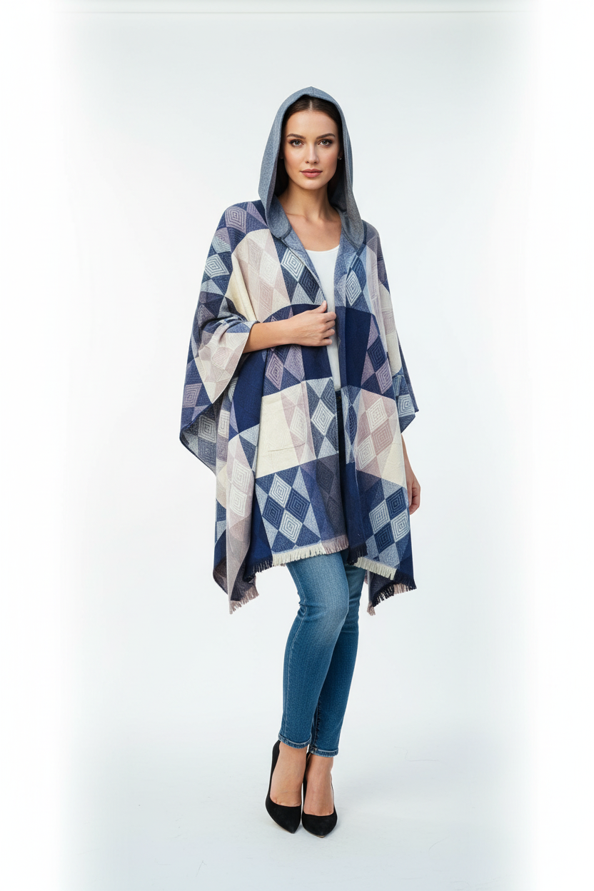 Modella con Caftano Cashmere e jeans