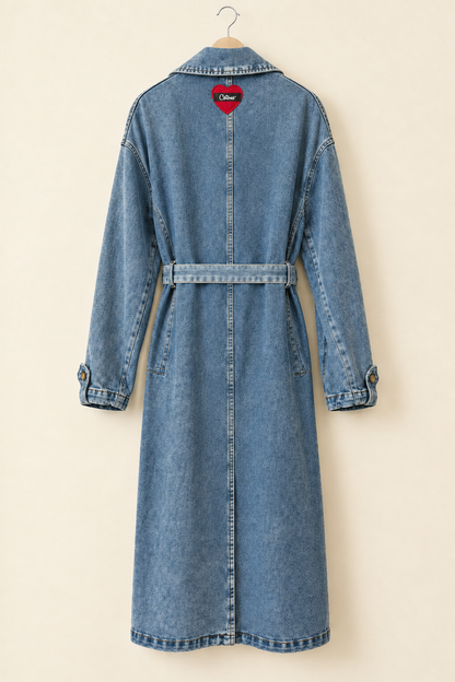 Retro del trench con cuore rosso e fascia Cotone