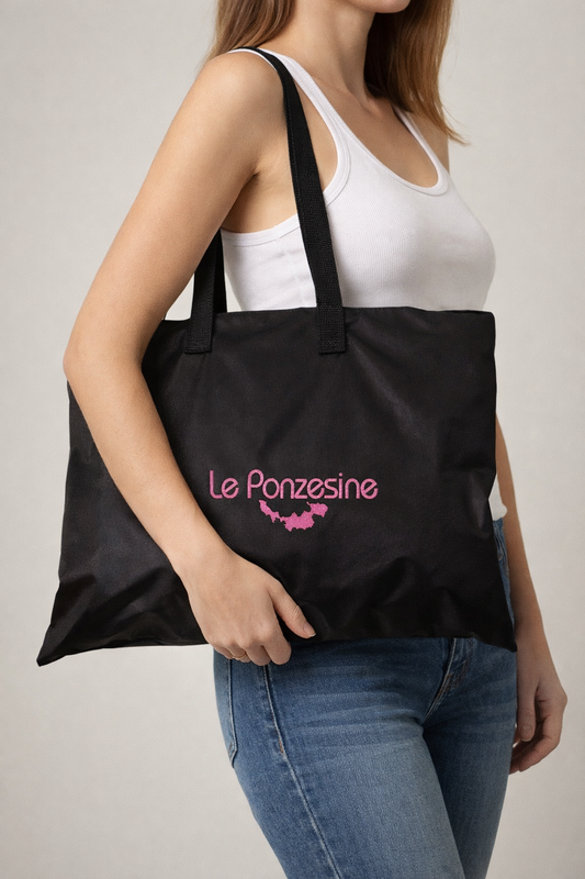 Shopper Le Ponzesine - Tela Glitter Nero Edizione Limitata