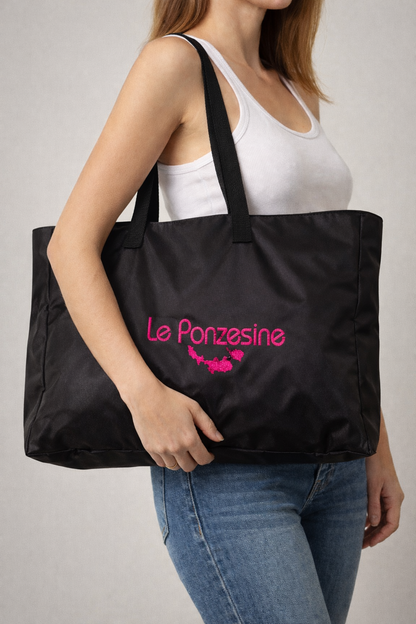 Shopper Le Ponzesine - Tela Glitter Nero Edizione Limitata