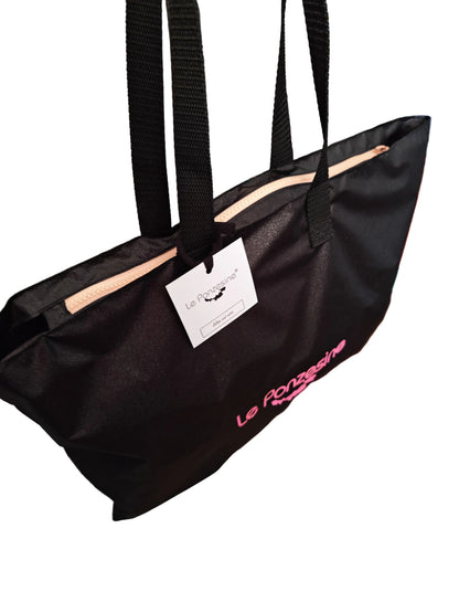 Shopper Le Ponzesine - Tela Glitter Nero Edizione Limitata