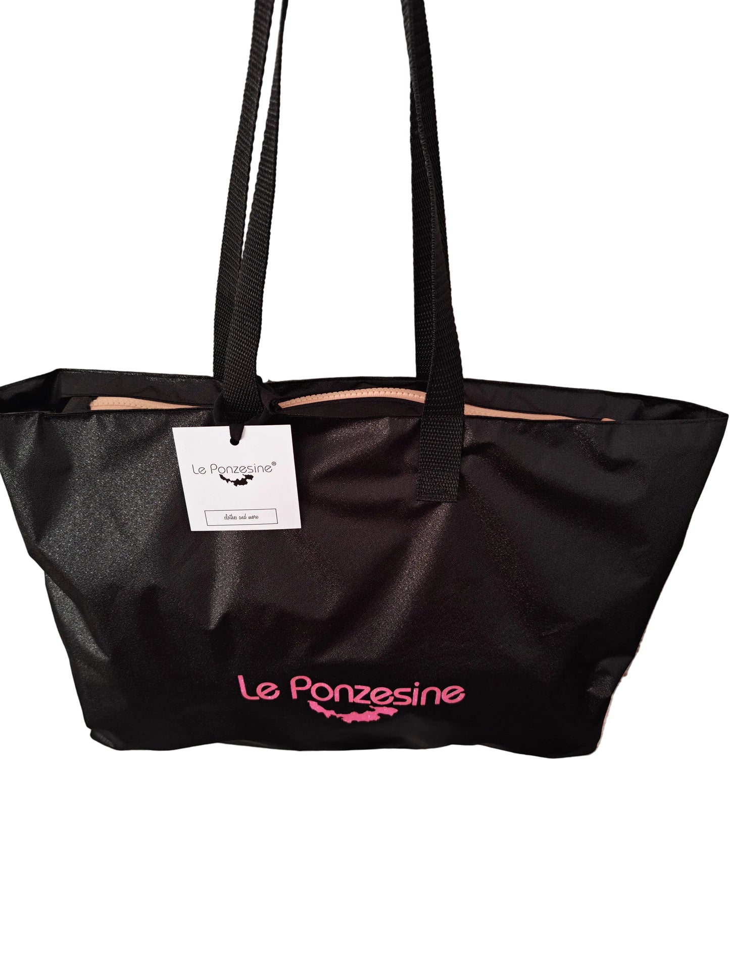 Shopper Le Ponzesine - Tela Glitter Nero Edizione Limitata