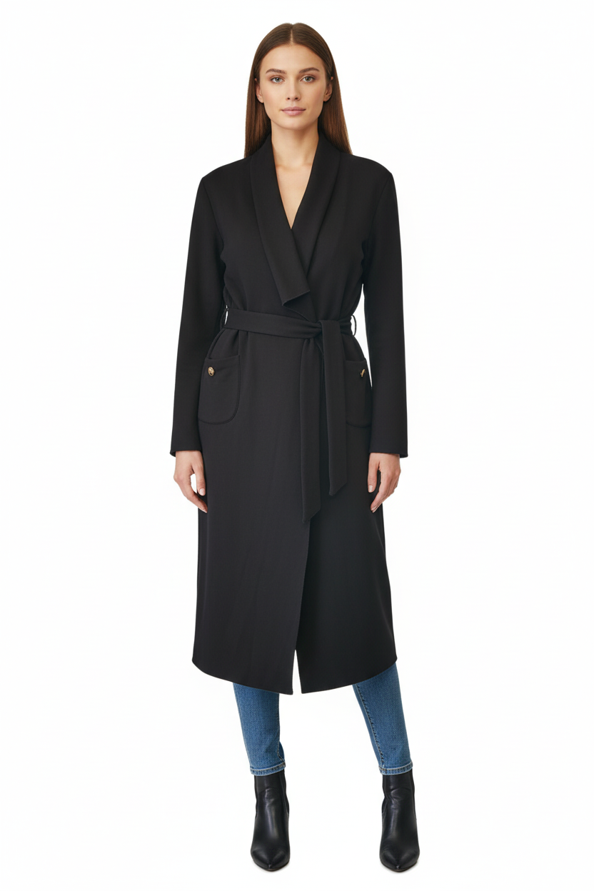 Spolverino Baia leggermente più lungo con cintura nera